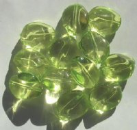 12 26x20mm Acrylic Lime Oval Nuggets
